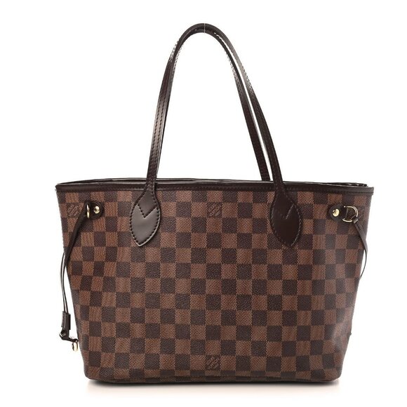 Authentic Louis Vuitton Neverfull PM Purse Damier Ebene Tote Shoulder Bag Red - Picture 3 of 14